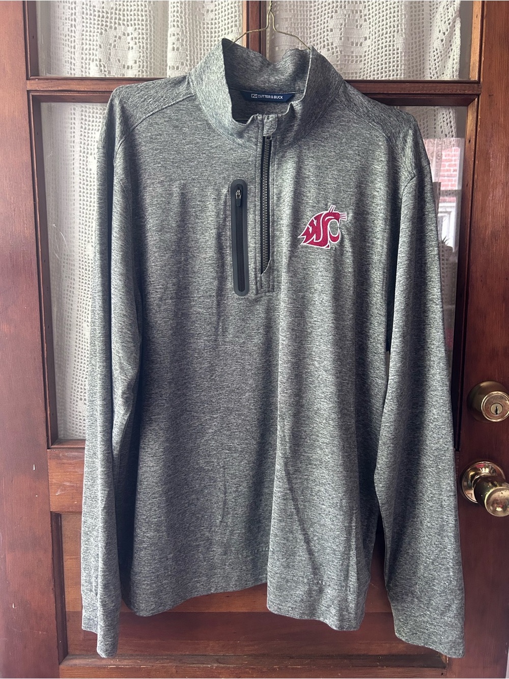 Cutter & Buck Washington State Heather Gray Quarter-Zip Pullover